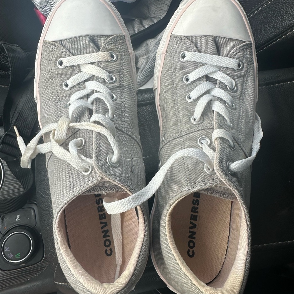 Converse Gray Low-Top Sneakers with White Soles